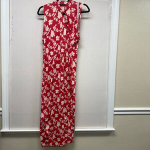 Women's Heldmann Red & White Floral Sleeveless Maxi Dress M